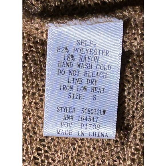 Flawless Mid Length Waffle Knit Gold Cardigan Small - Picture 7 of 7